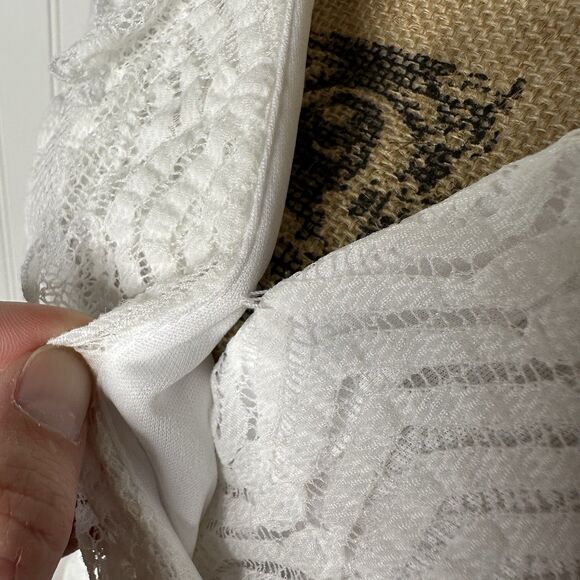 Chris McLaughlin White Lace Dress Womens Sz 14 Bachelorette Party Beach Boho - Picture 13 of 14